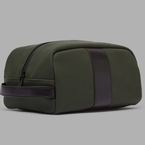Hudson Brouk & Co Toiletry Bag Hunter Green Vegan Leather 10"X5" Hanger Unisex